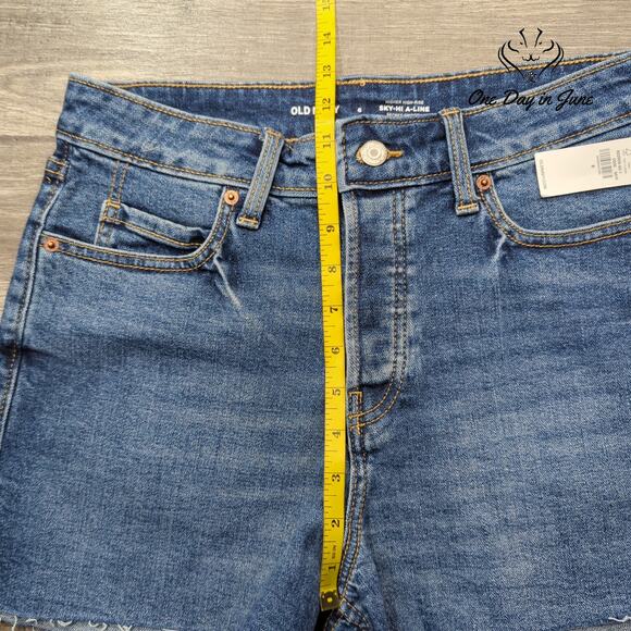 Old Navy Sky hi A Line Denim Shorts Size 6 - Picture 4 of 7